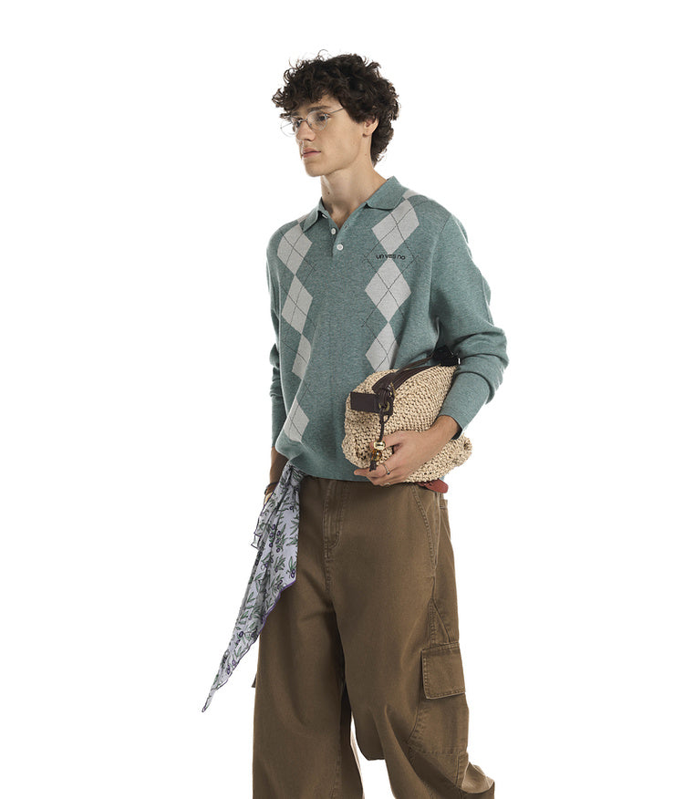 College Diamond Wool Polo Shirt