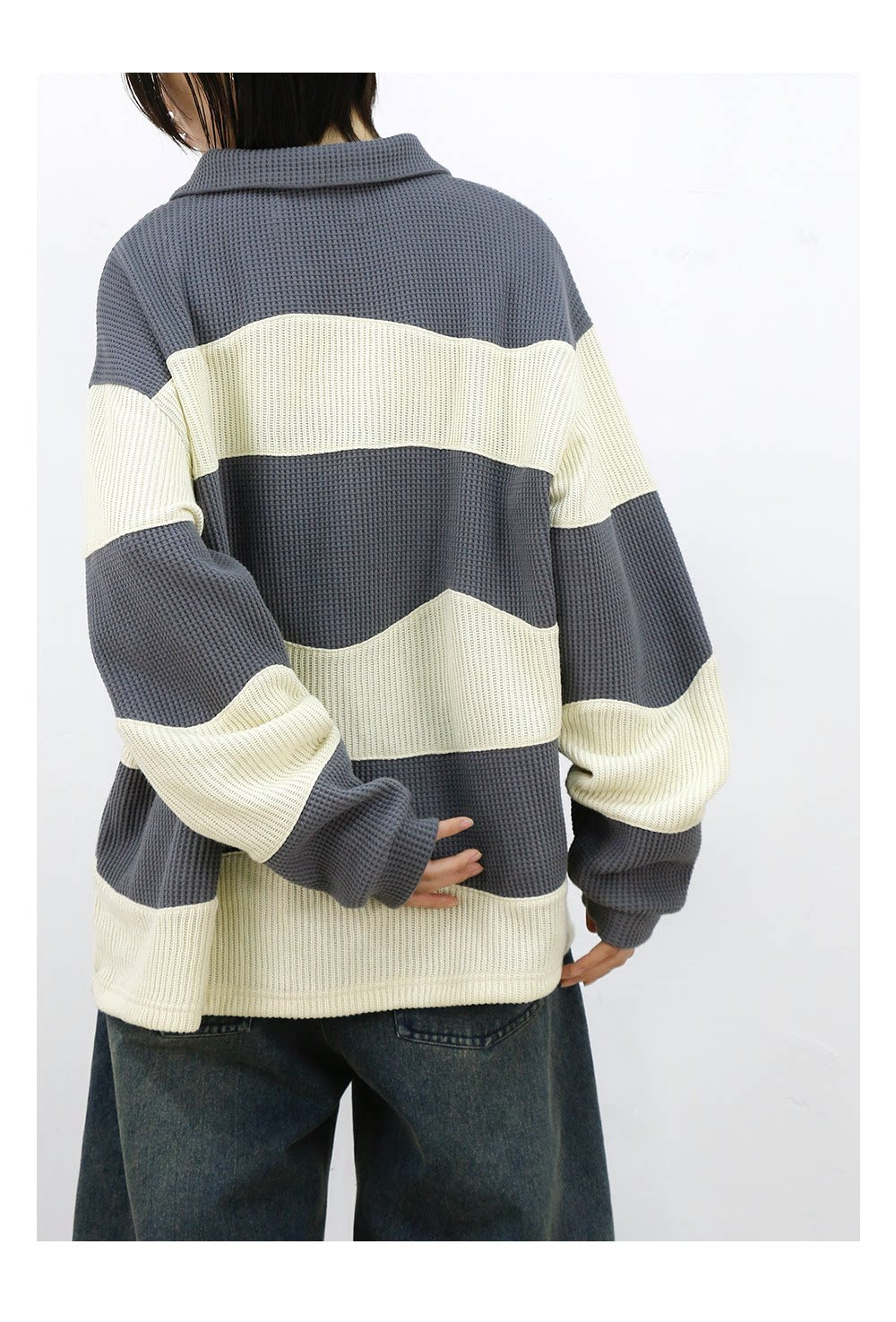 Contrast-Color Pullover Shirt