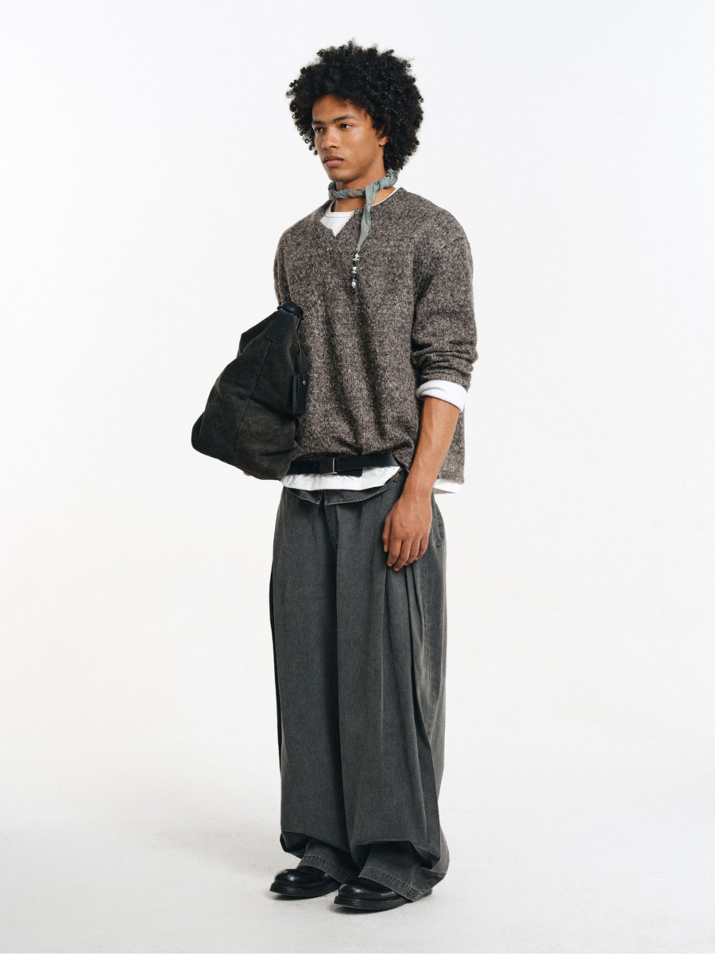 Wool Blend Faux Two-Piece Knit