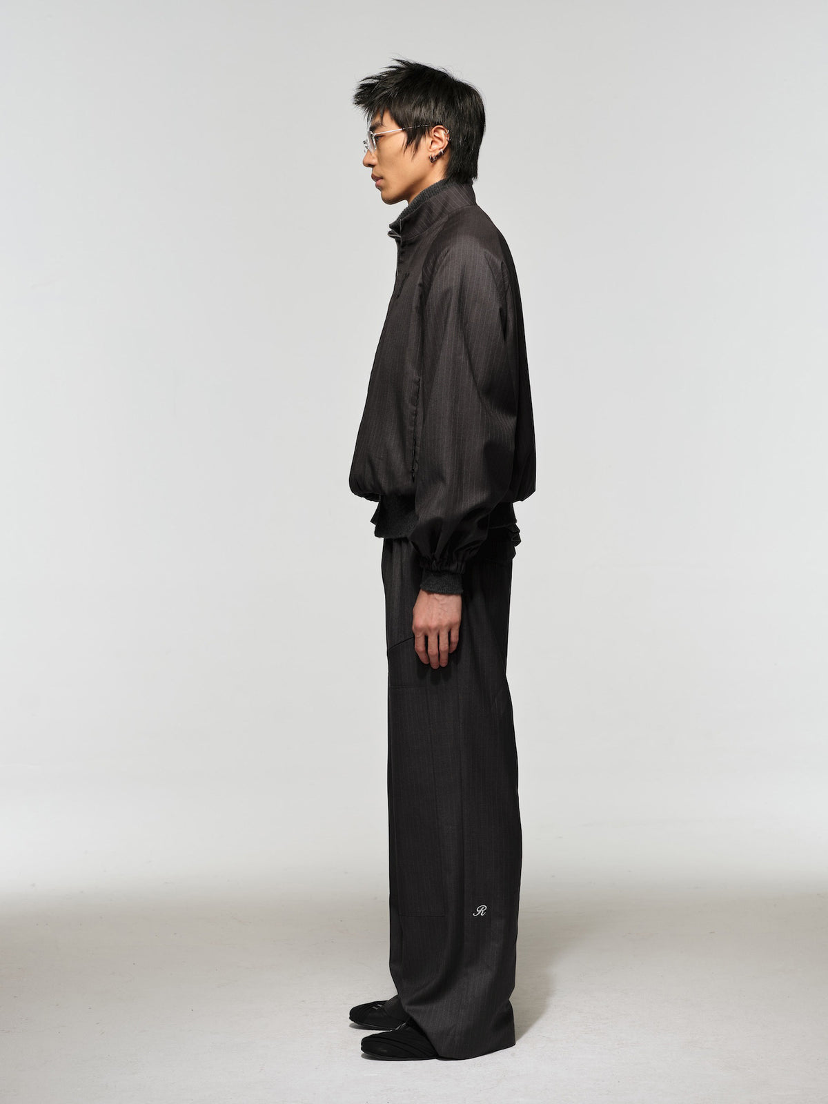Straight-Leg Casual Pants with Elastic Waistband