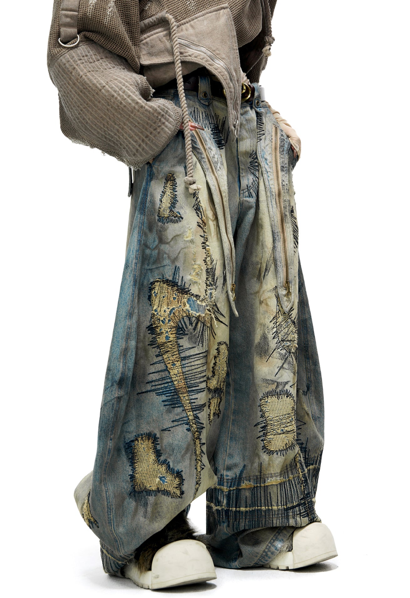 Patch Embroidered Jeans