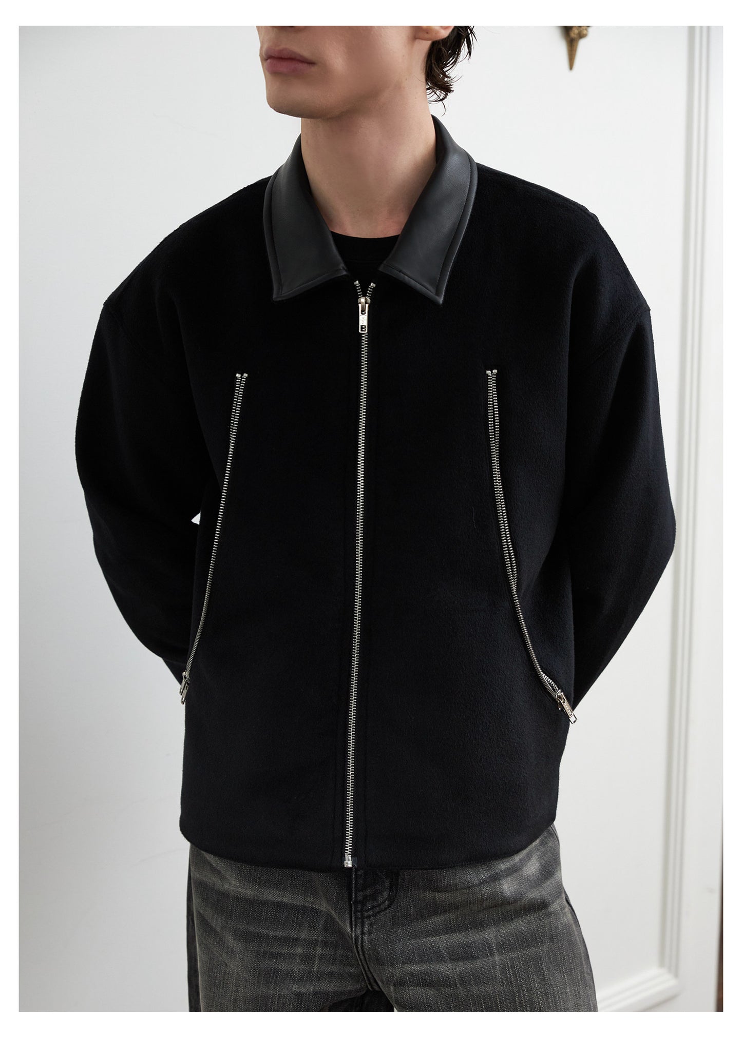 Heavyweight Wool Jacket with Zipper
