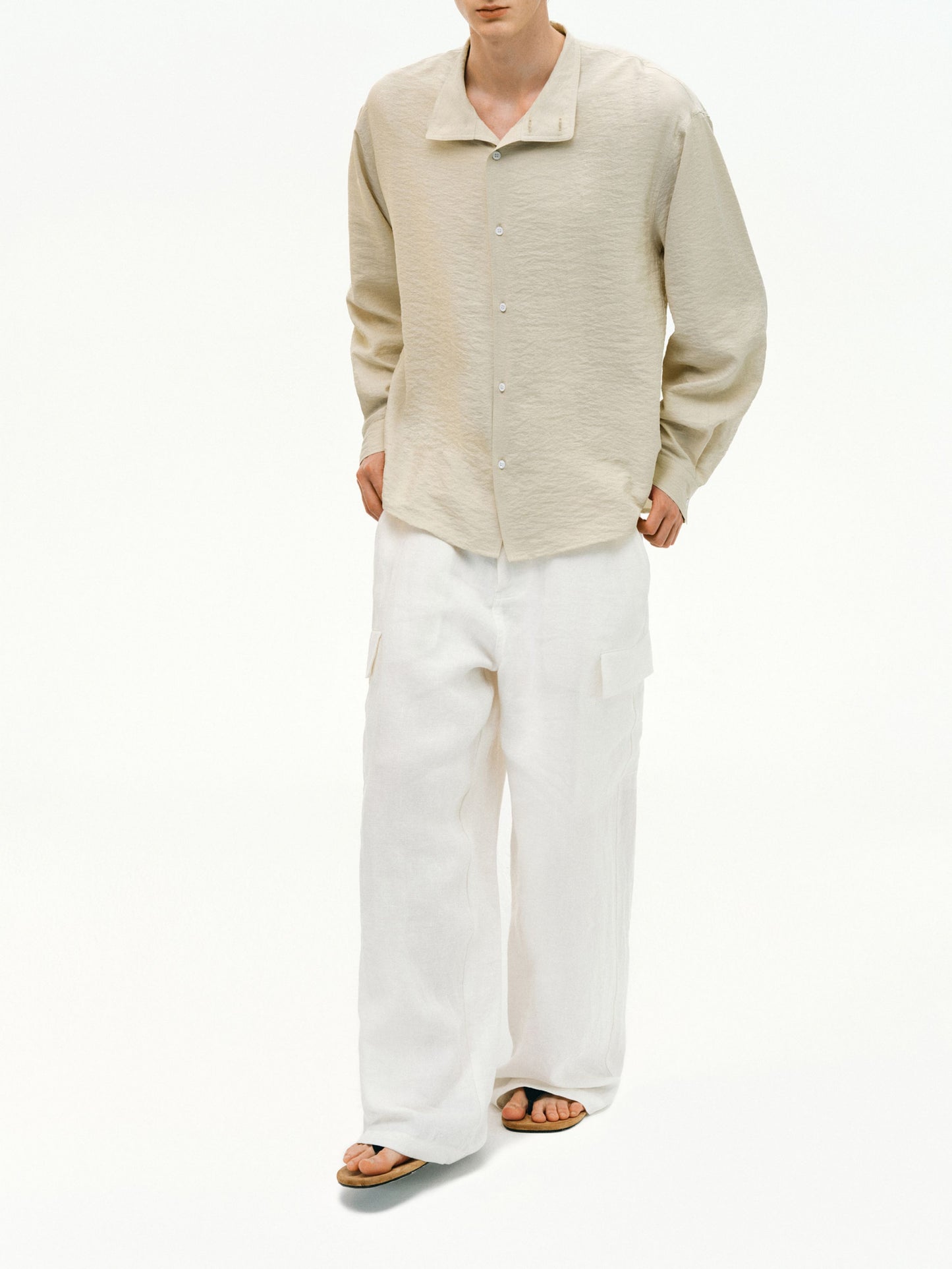 Silk Stand Collar Shirt