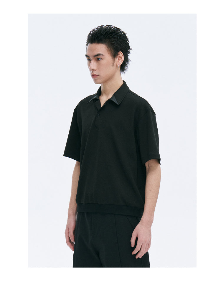 Sheepskin lapel shirt