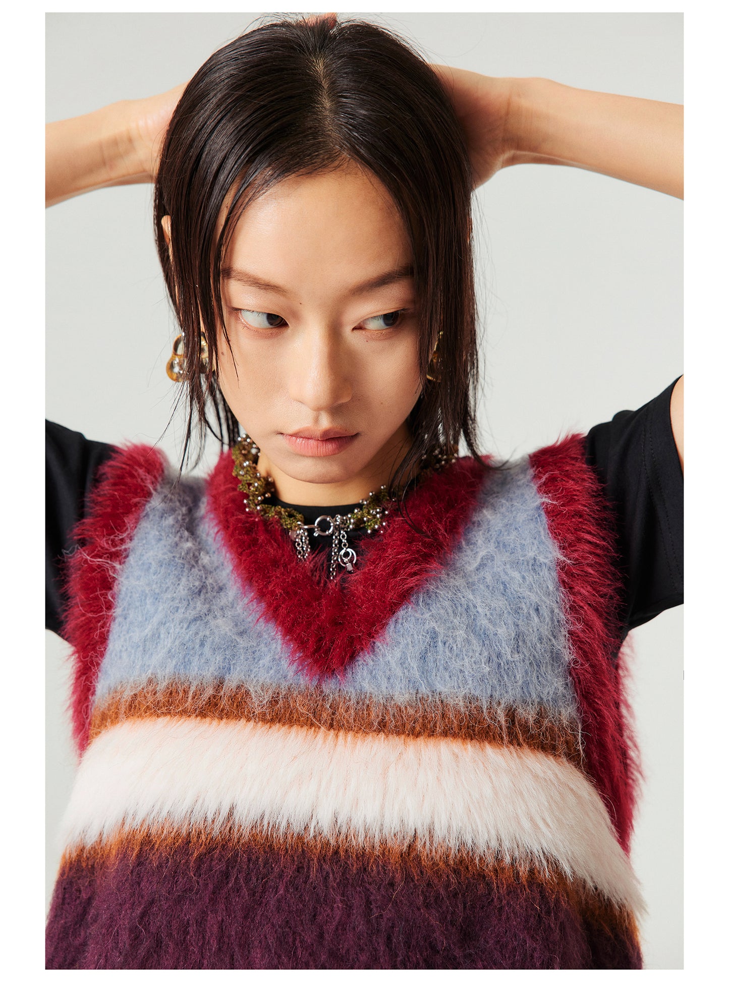 Wool-blend V-neck Vest Sweater