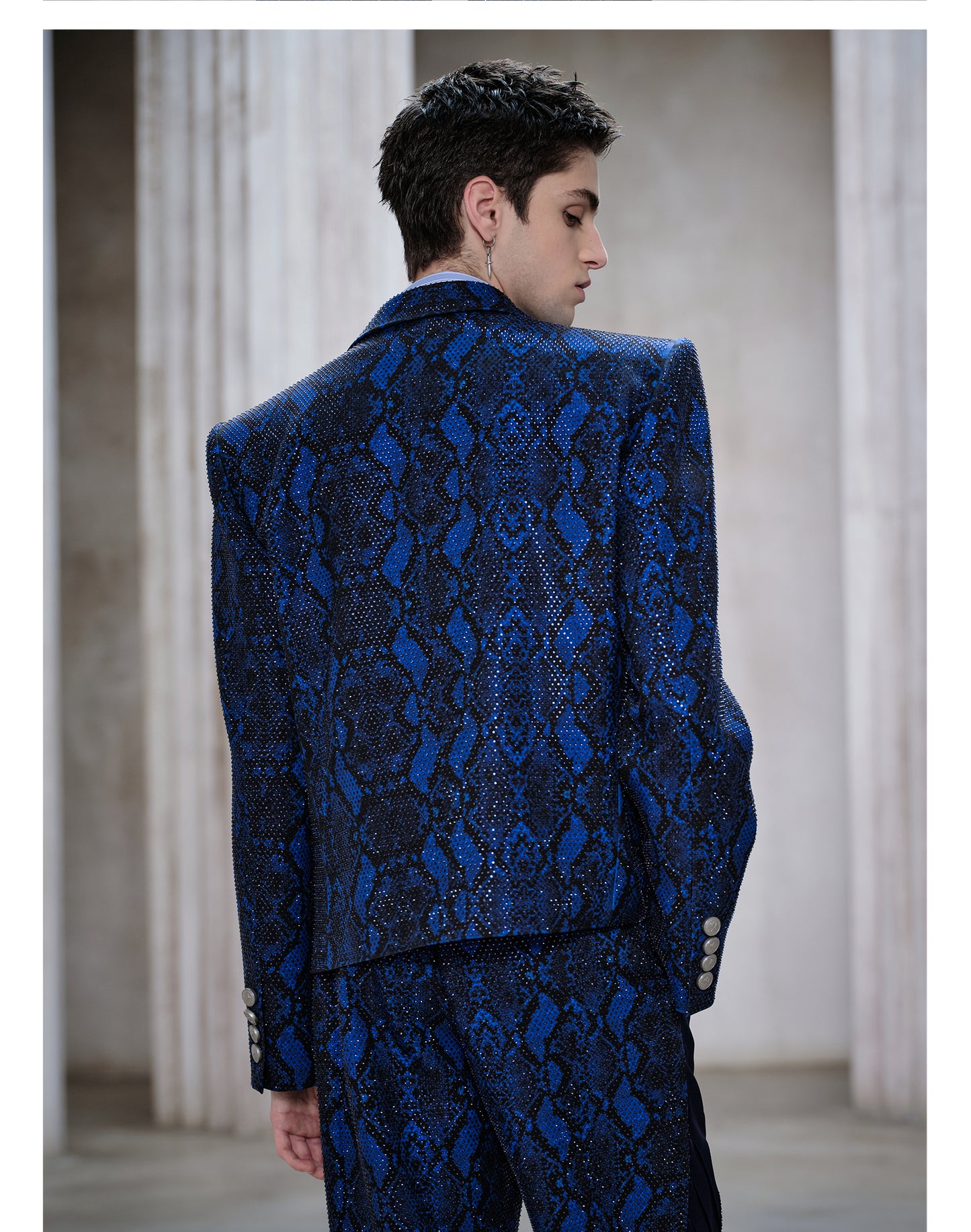 Double-breasted Snake Print Jacket