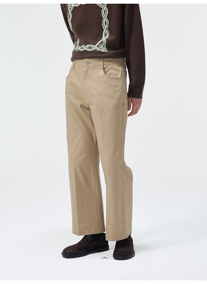 Multi-Pocket Wash-Finished Cropped Pants