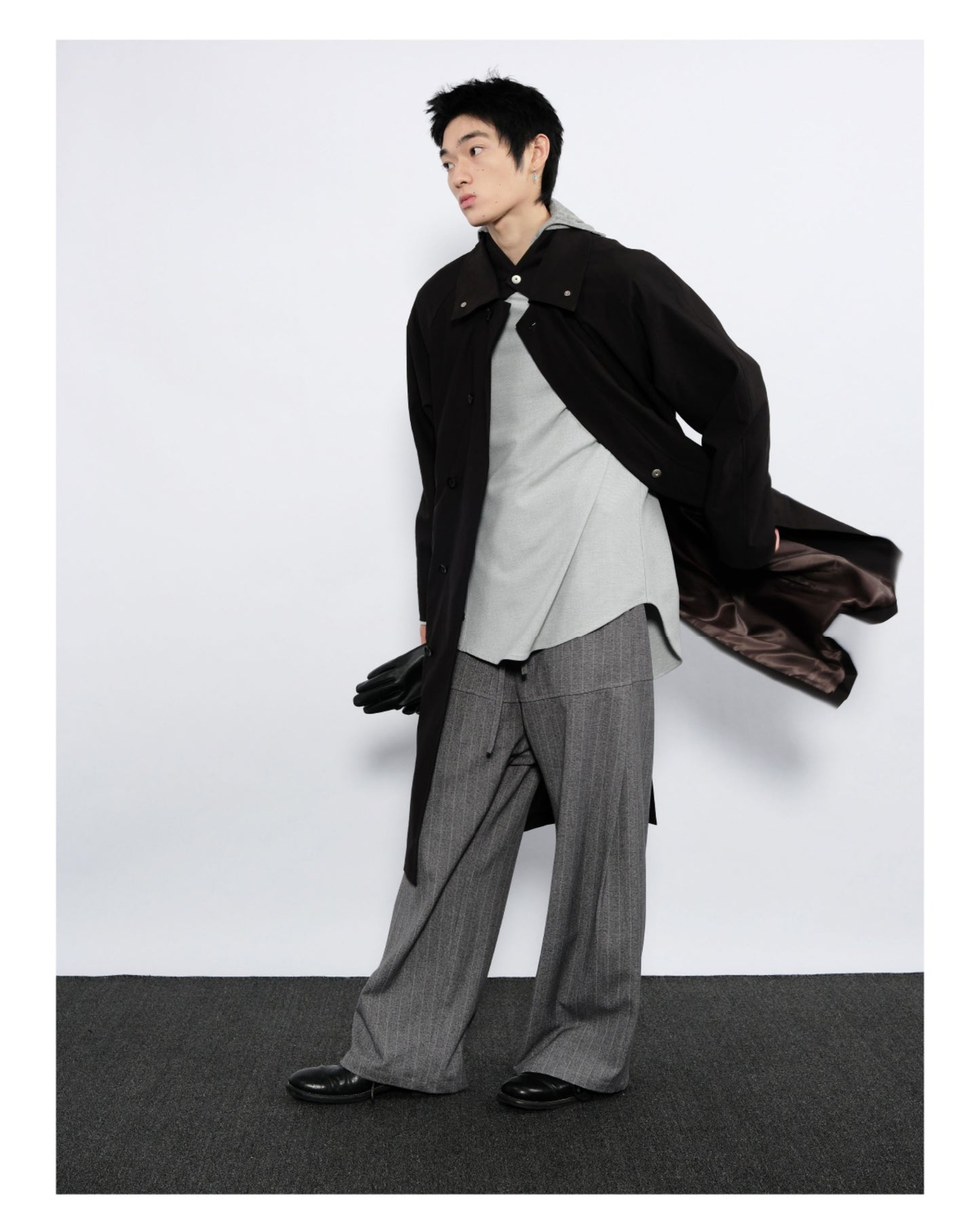 Wide-Stripe Casual Pants