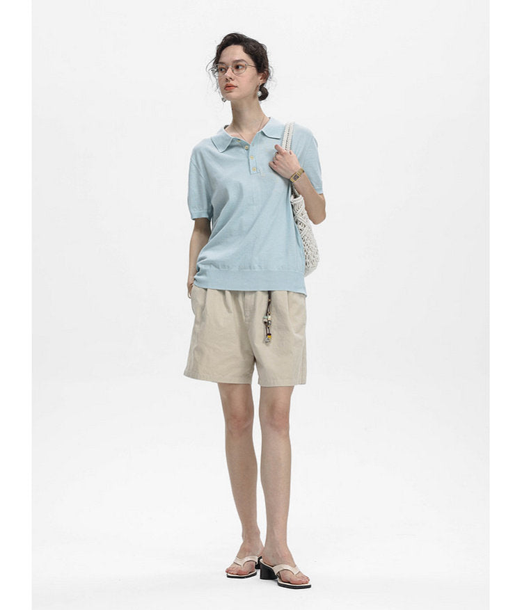 Simple Knit Polo Shirt