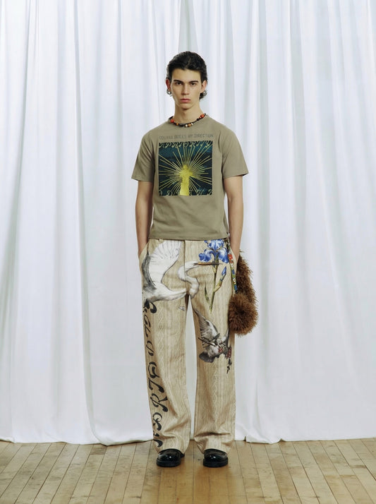 3D-Printed Denim Casual Pants
