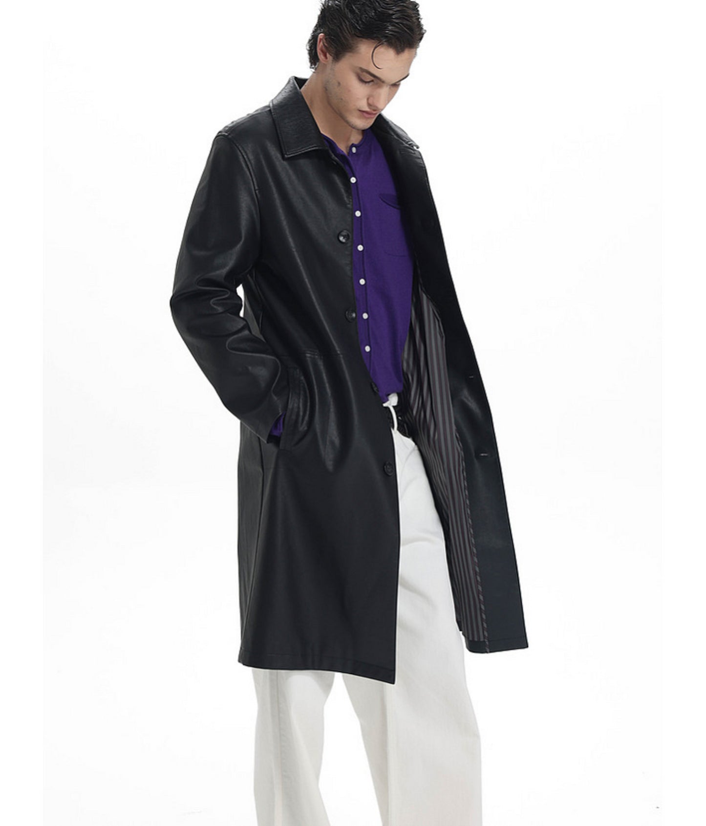 Faux Leather Coat