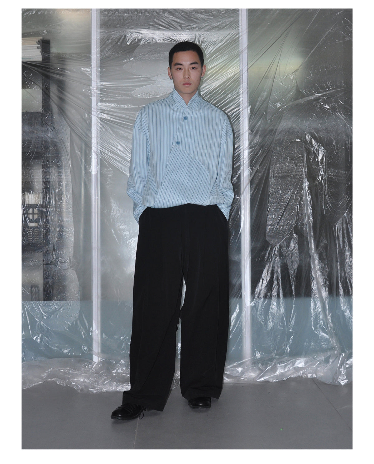 3 Pleats Wide Straight Pants