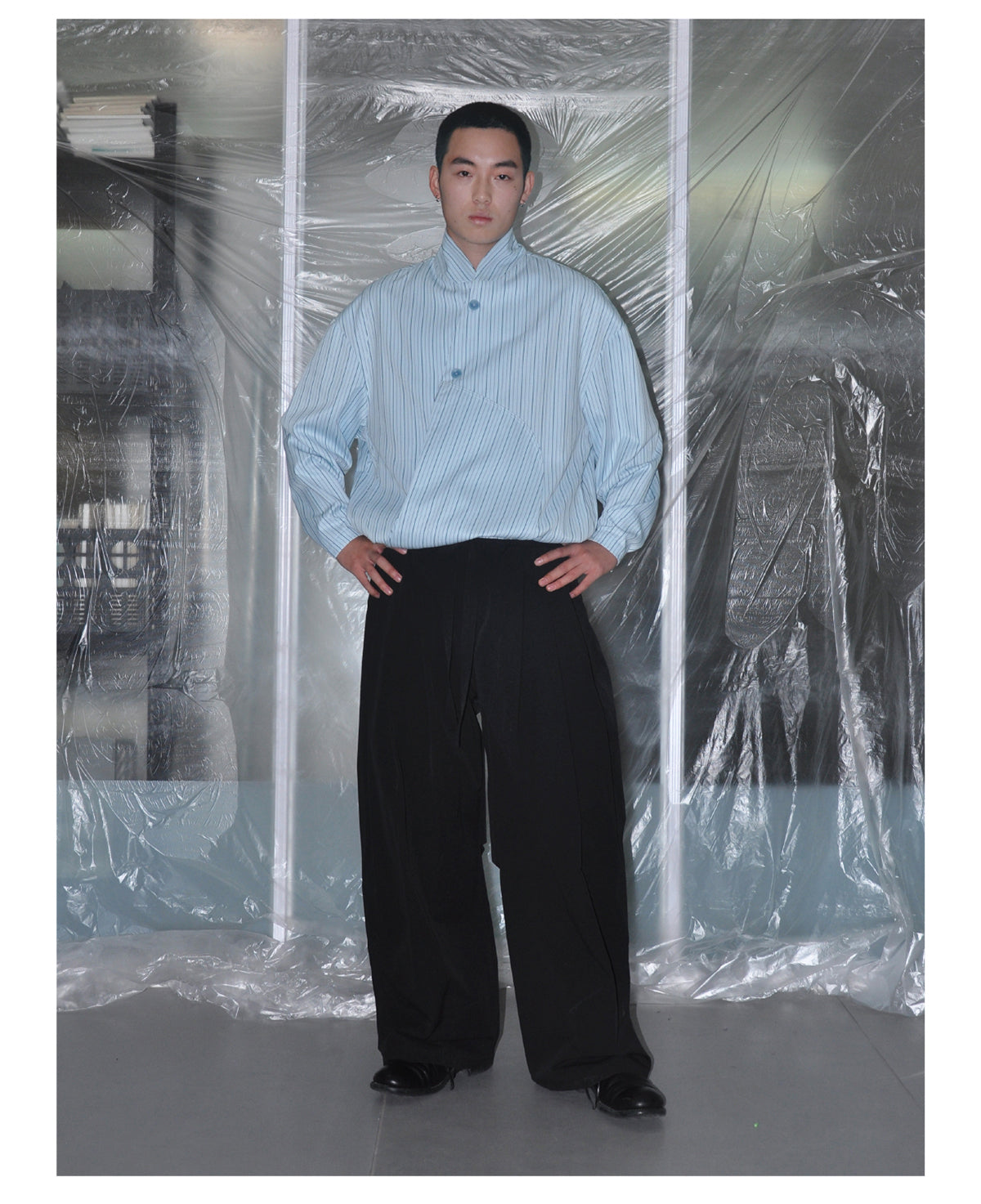 3 Pleats Wide Straight Pants