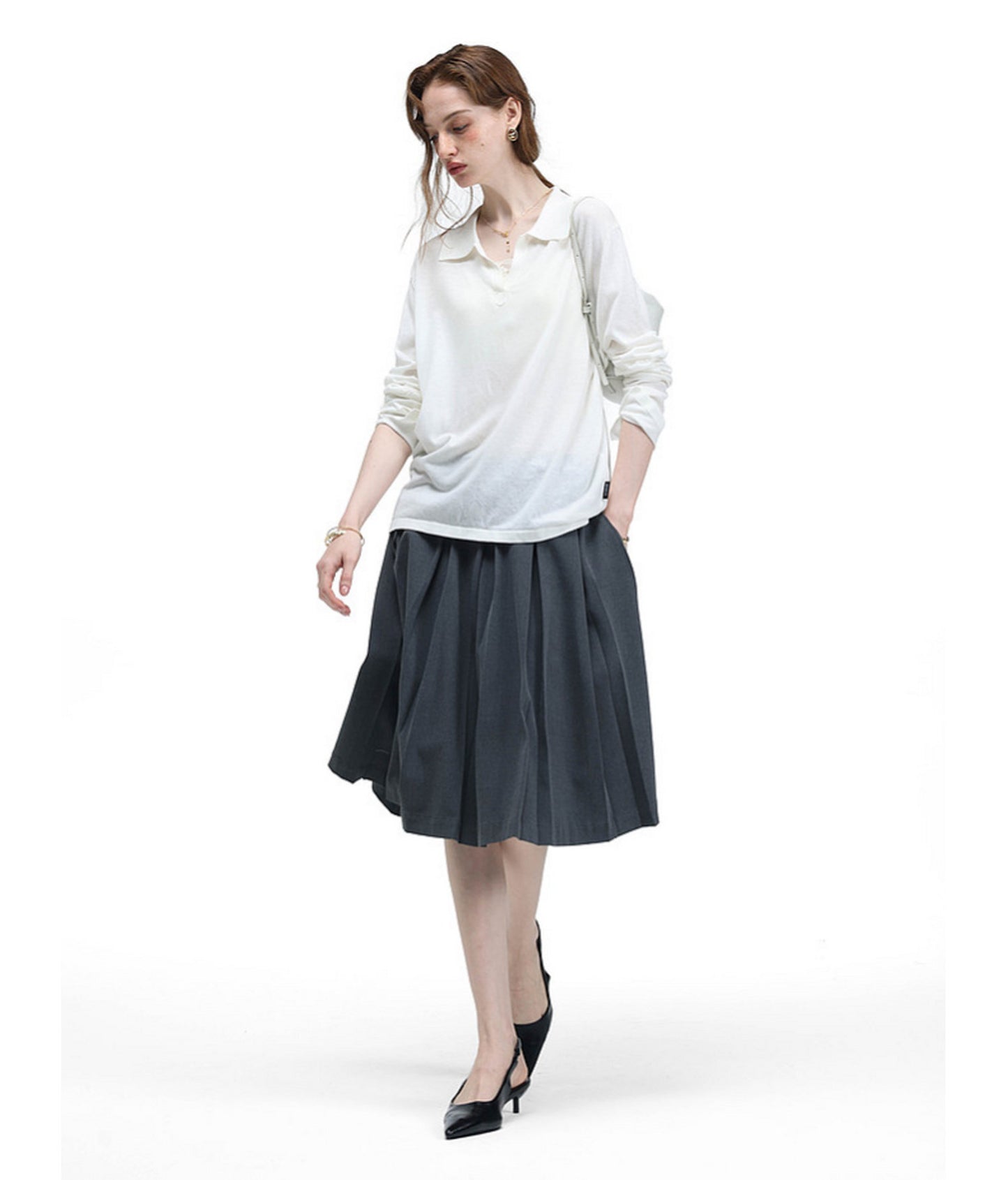 Linen-Blend Knit Polo Shirt