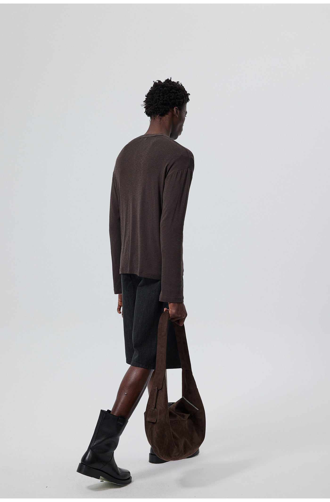 Cotton Blend Henley Collar T-Shirt