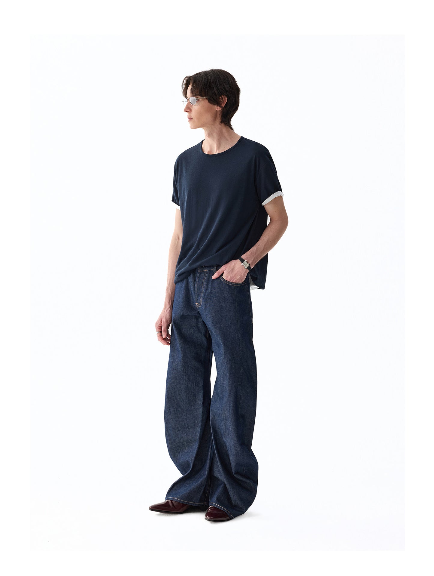 Basic Relaxed-Fit Denim Pants