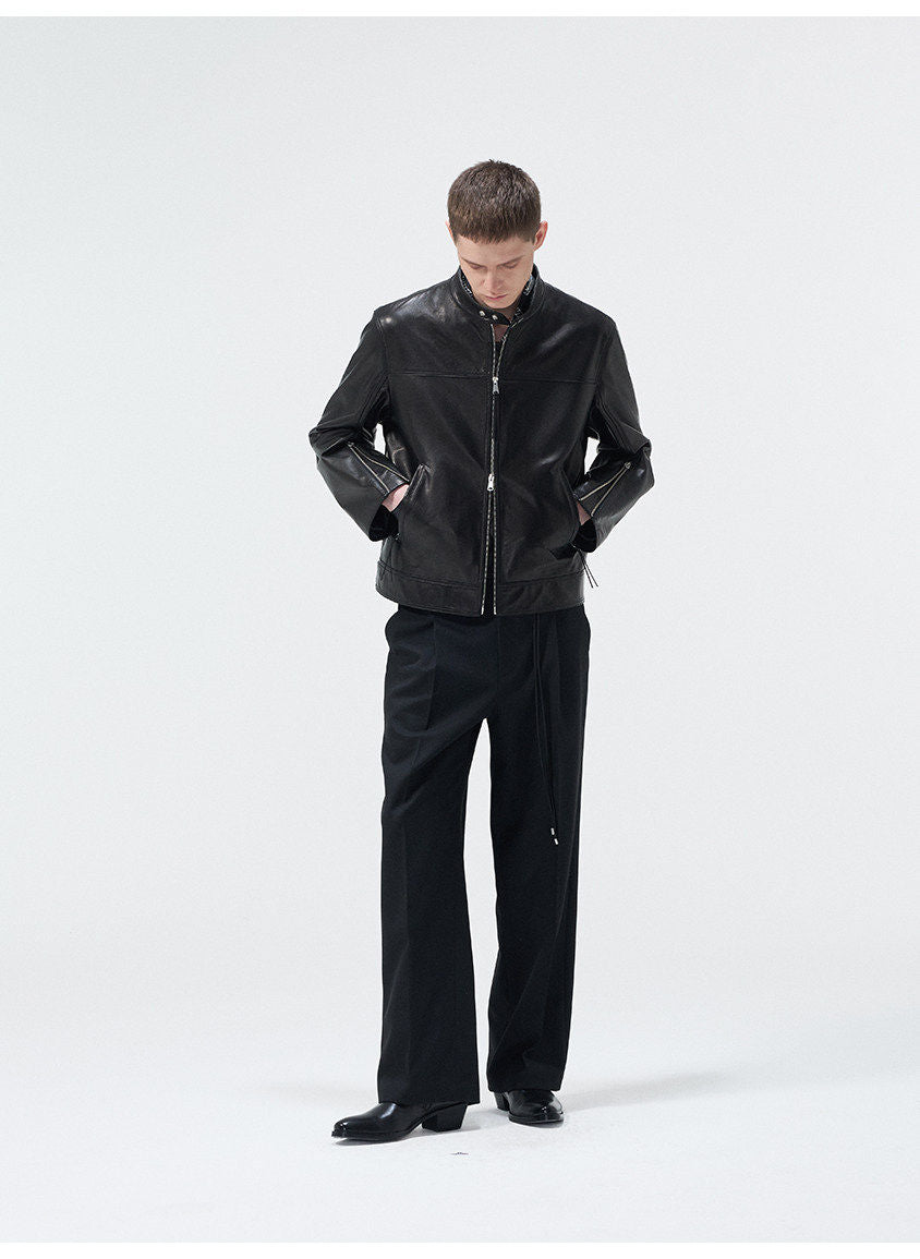 Imported Leather Short Jacket