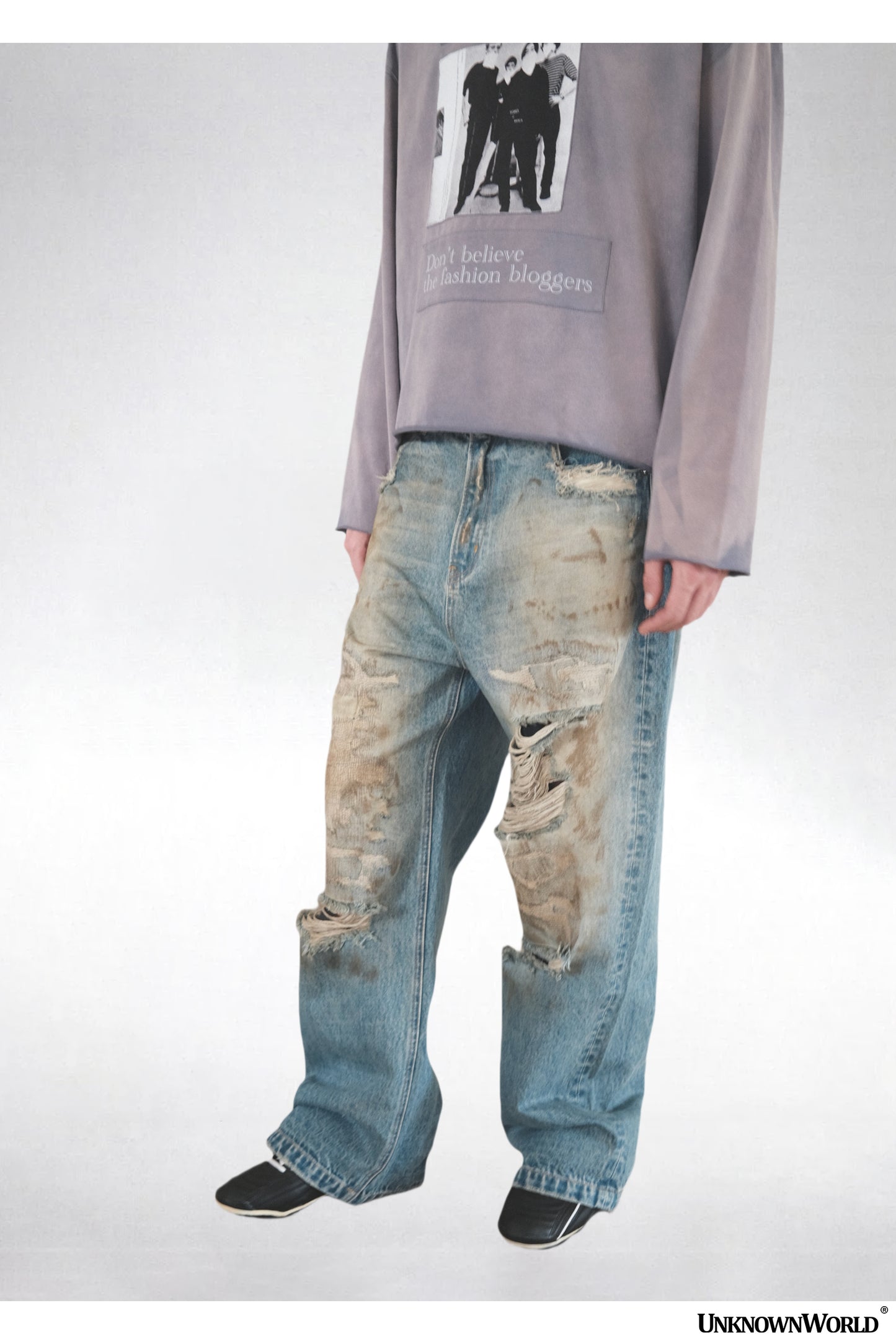 Destroy Mud Dyed Straight Jeans