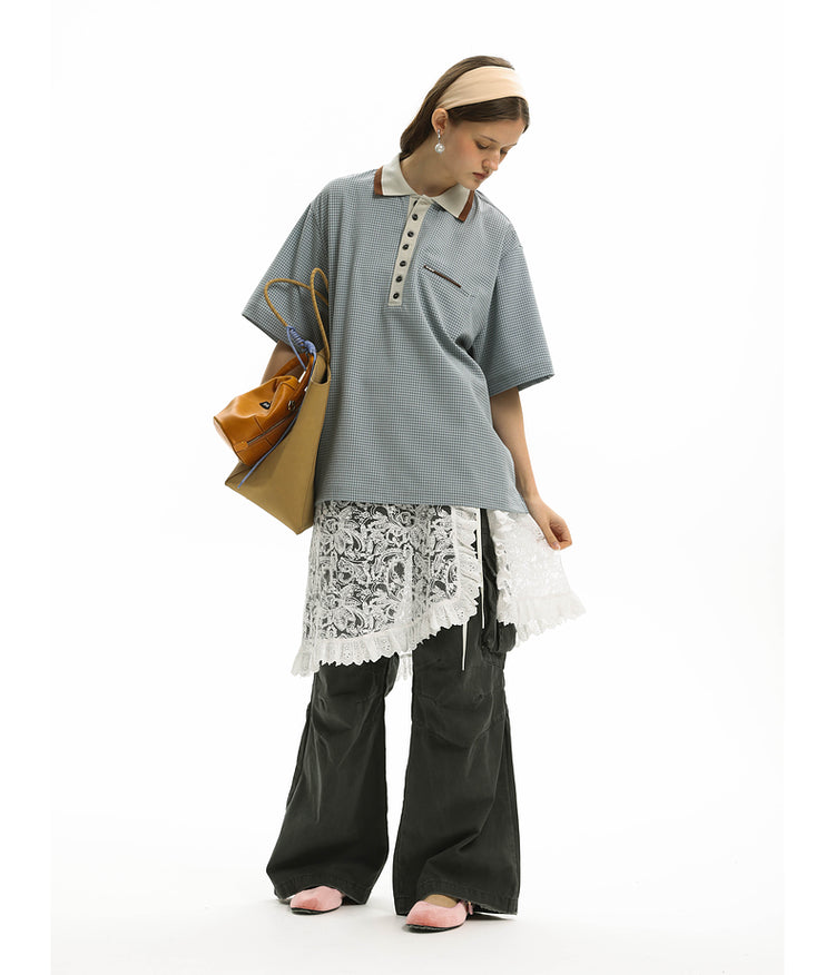 Multi-pocket wide-leg pants