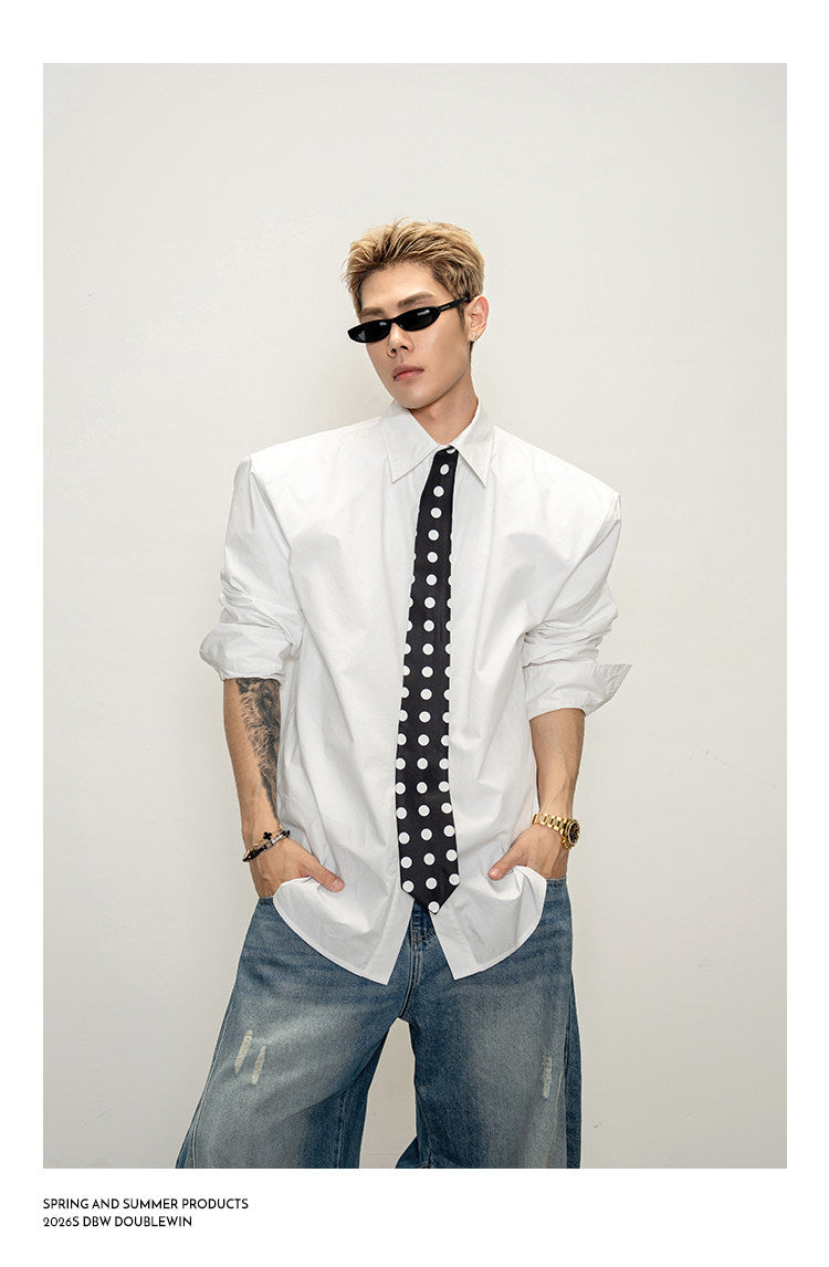 Padded-shoulder shirt