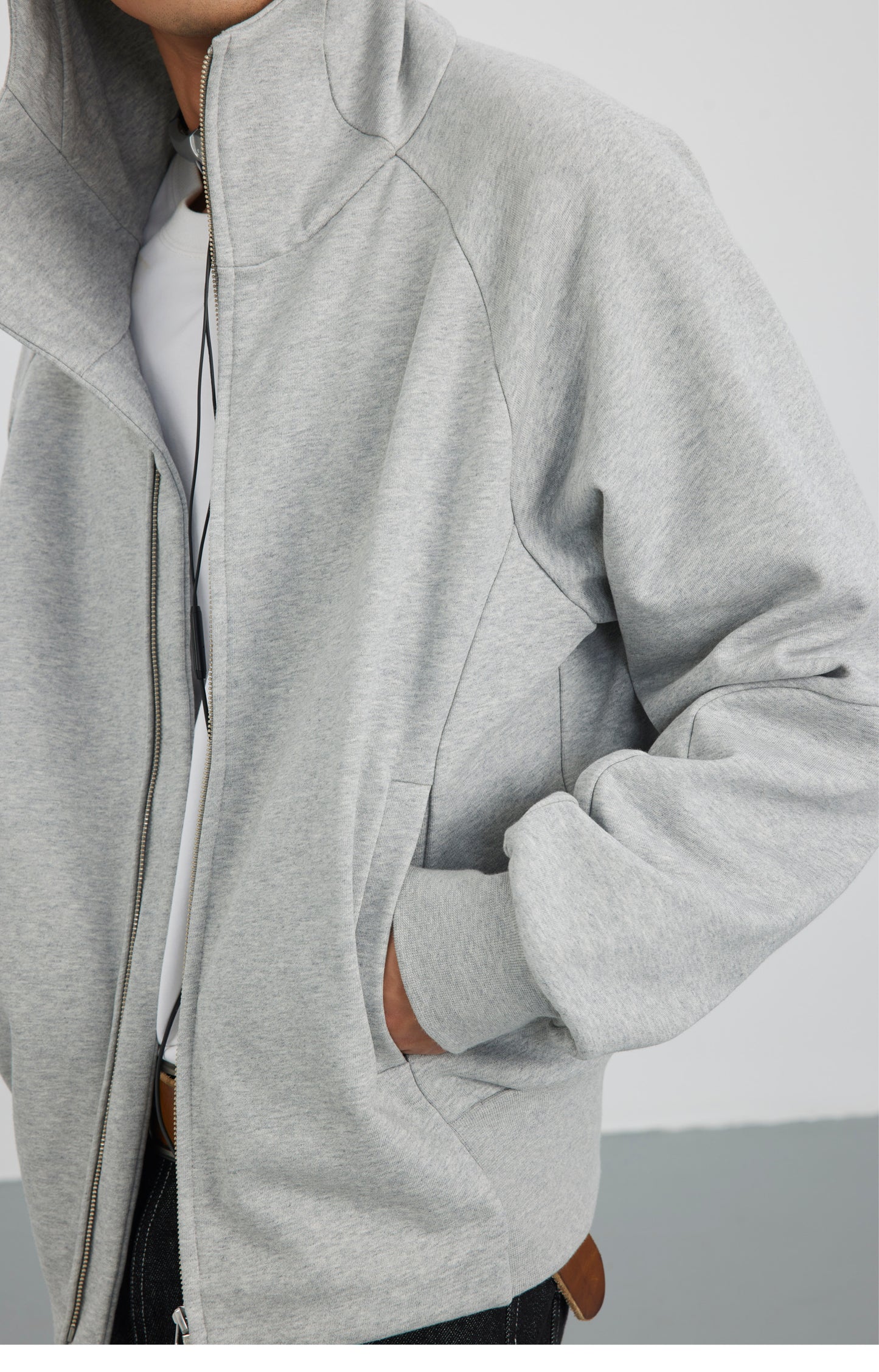 Turtleneck Hooded Sweatshirt