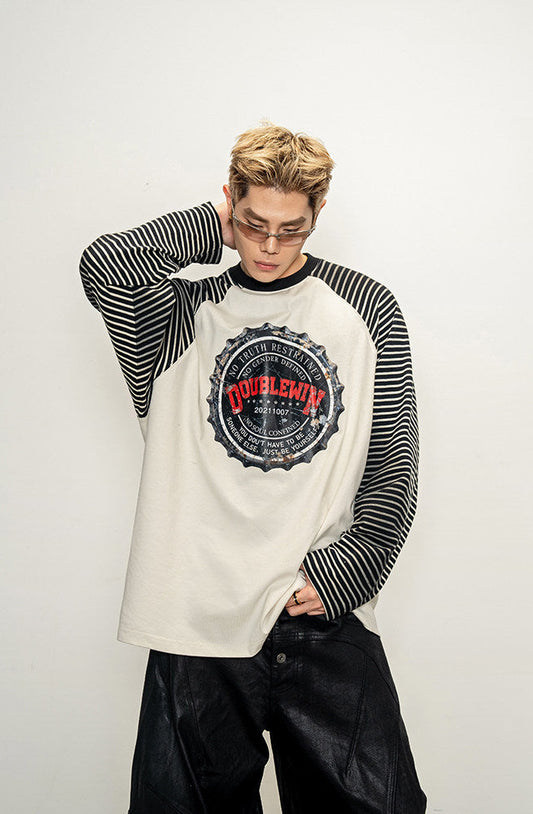 Striped Raglan-Sleeve T-Shirt