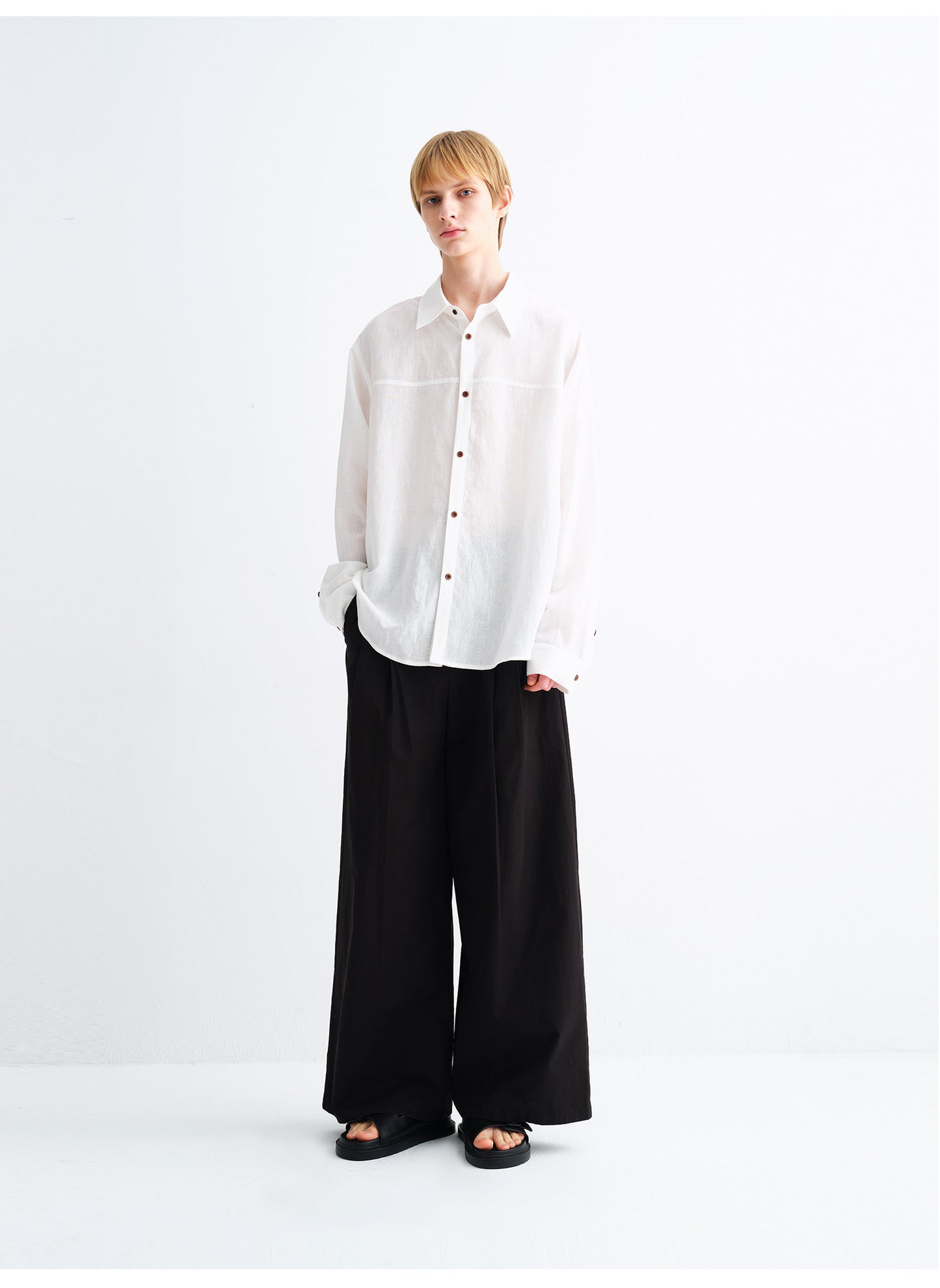 Casual Pants with Elastic Waist and Wide Legs