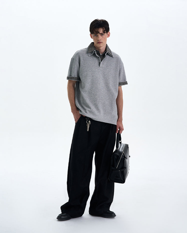 Stitched faux two-piece T-shirt