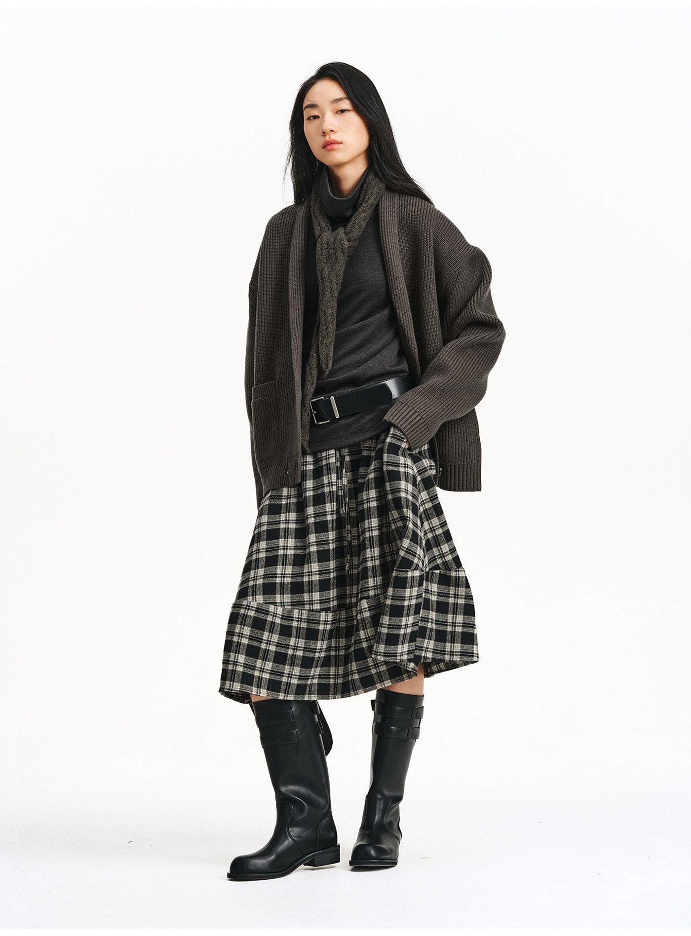 Shawl Collar Double-Breasted Cardigan