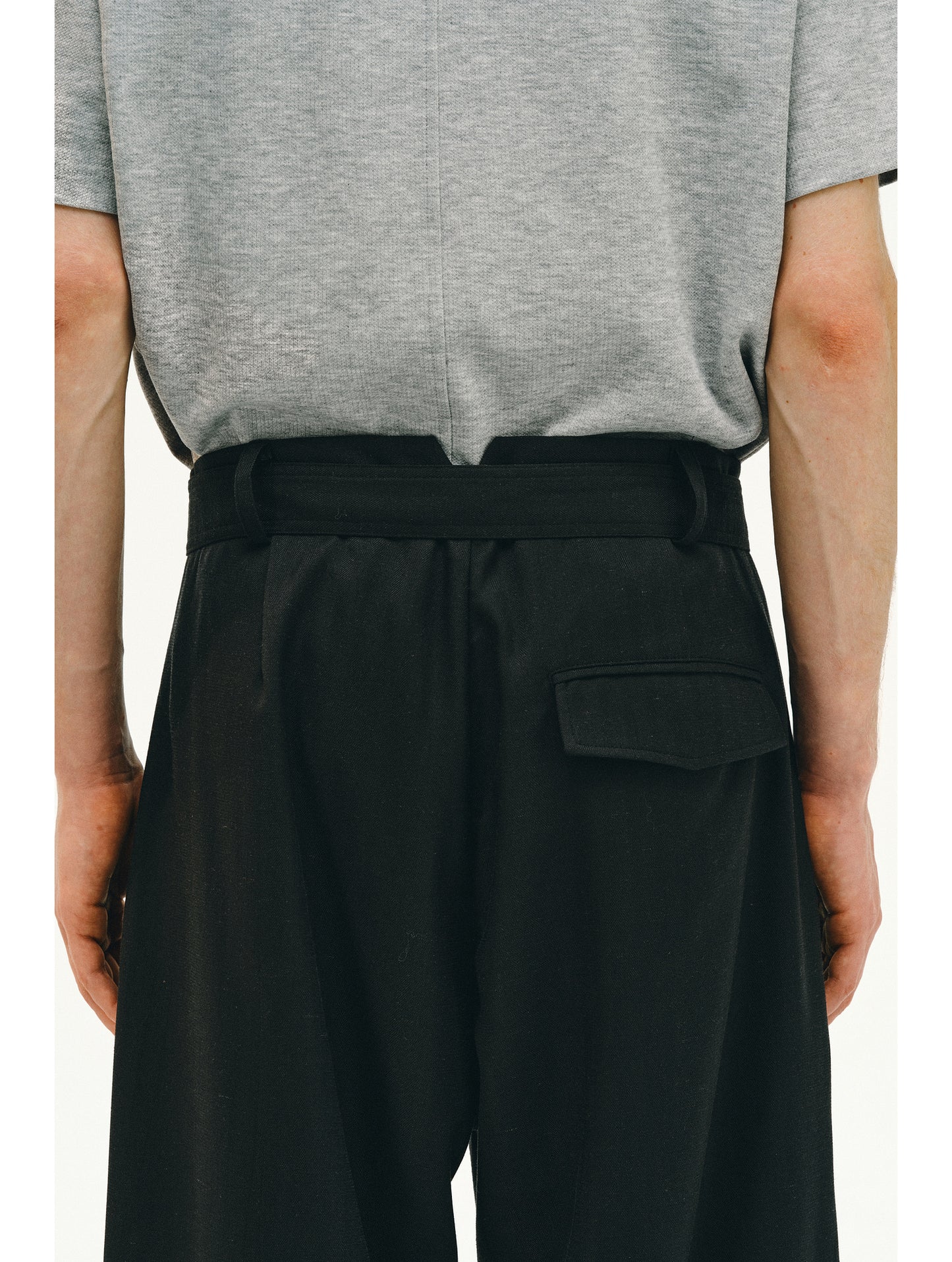 Linen Casual Pants with Belt