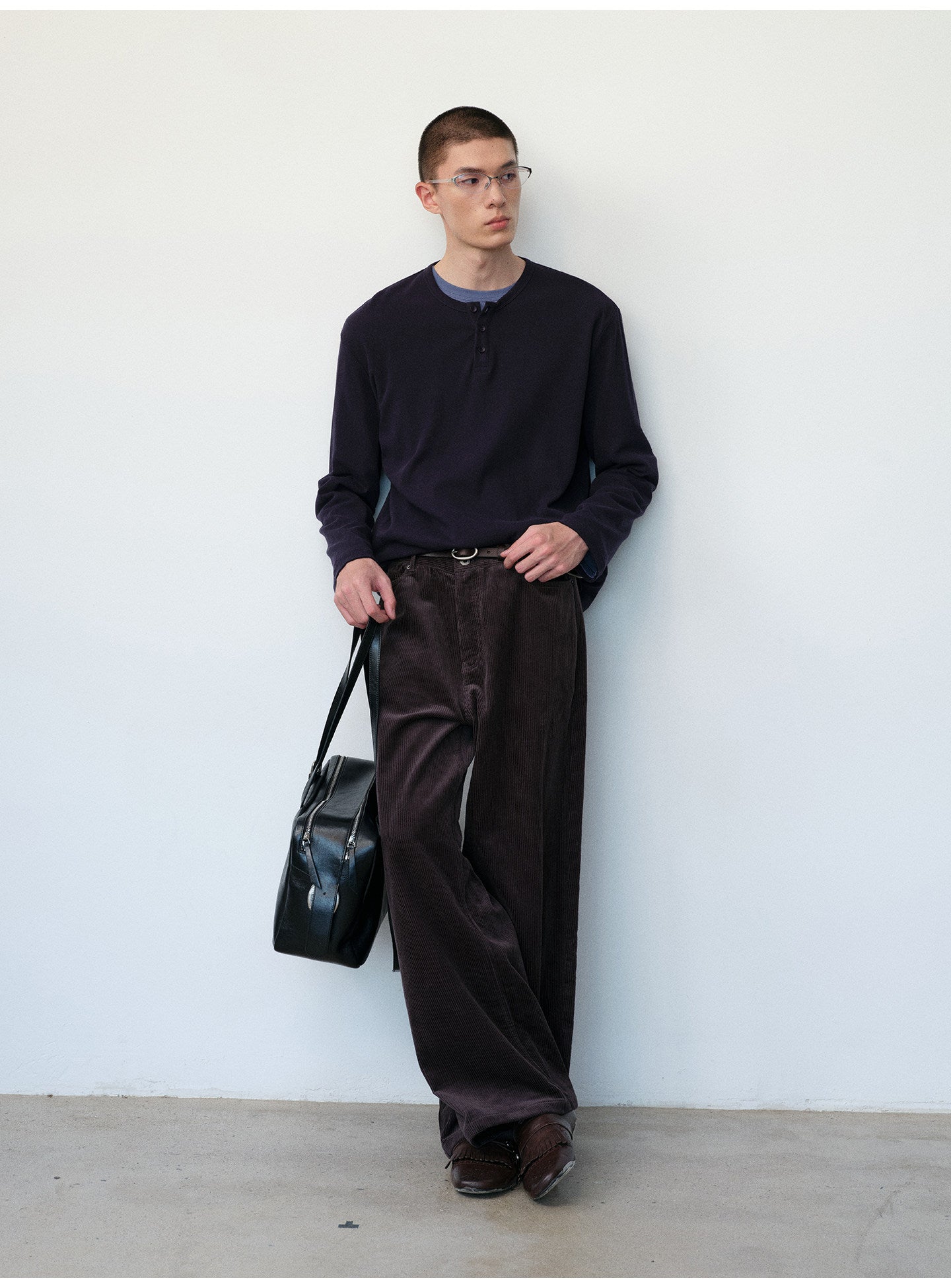 Two-Tone Wash Corduroy Casual Pants