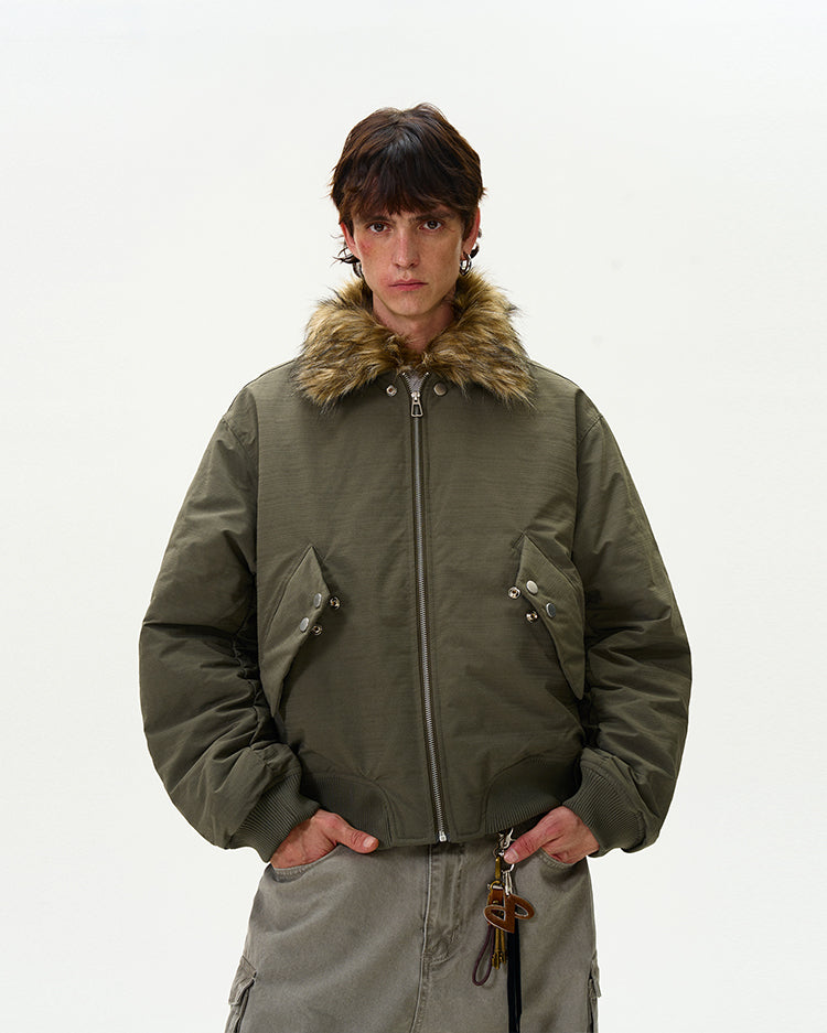 Detachable fur collar Jacket