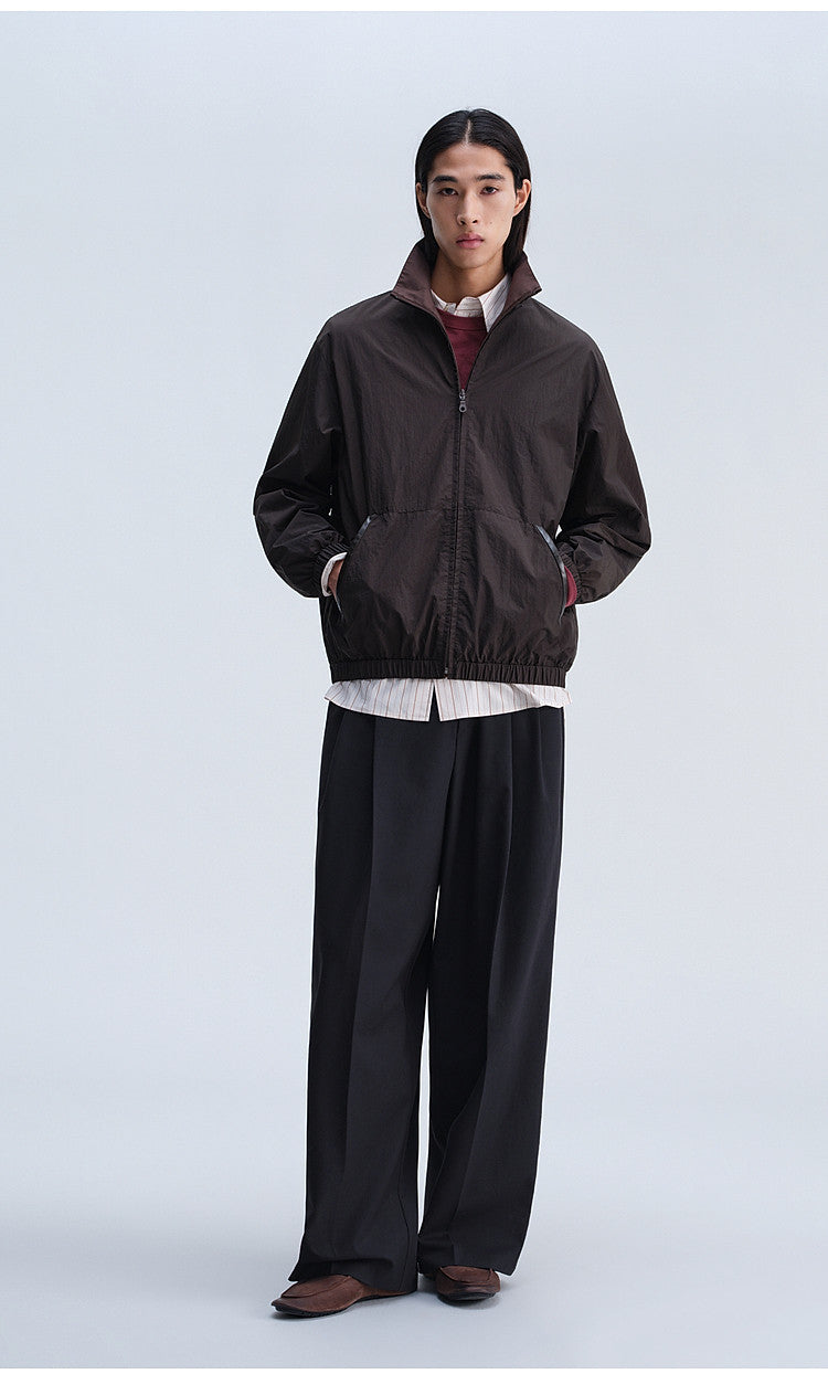 Vintage-Cut Drape Blend Casual Pants
