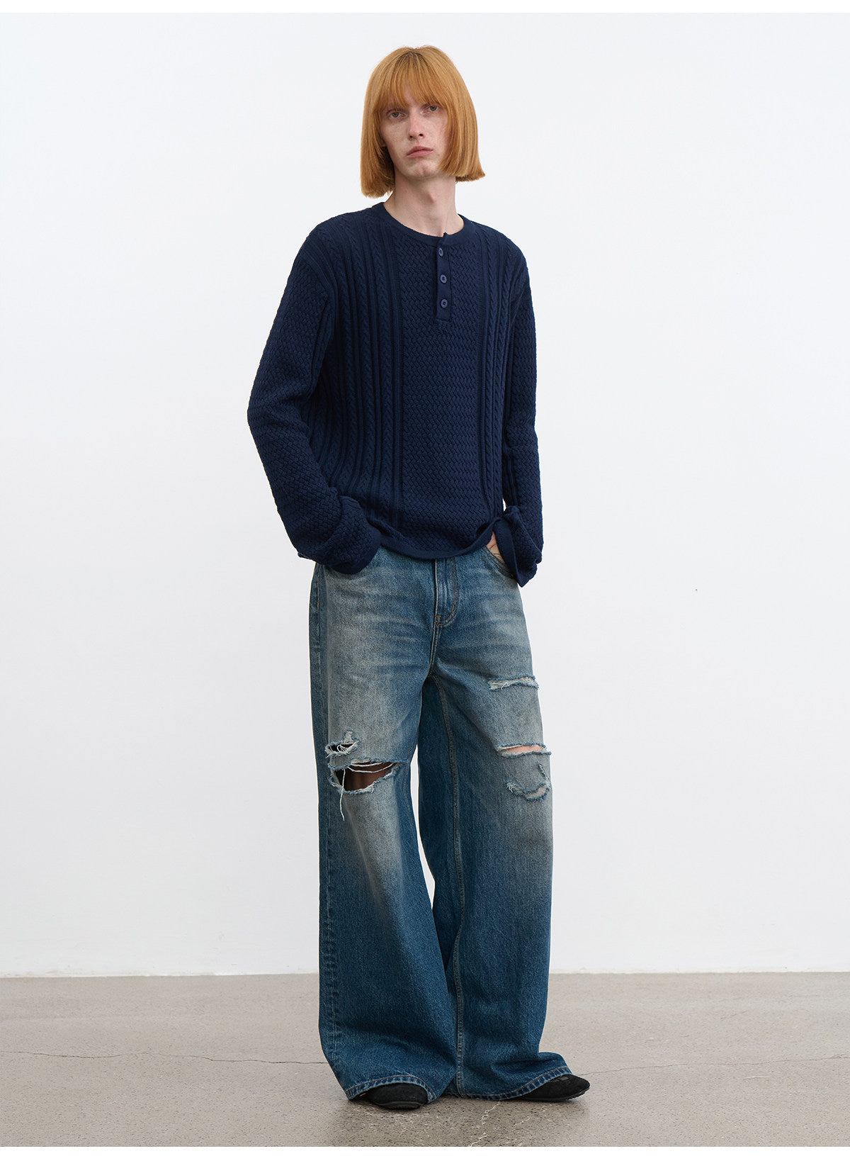 Loose Straight-Fit Denim Pants