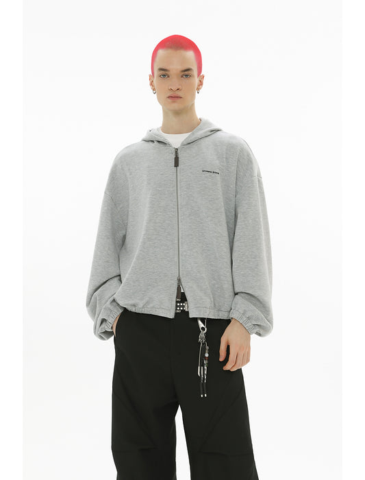Clean-fit silhouette hooded double-pull sweatshirt