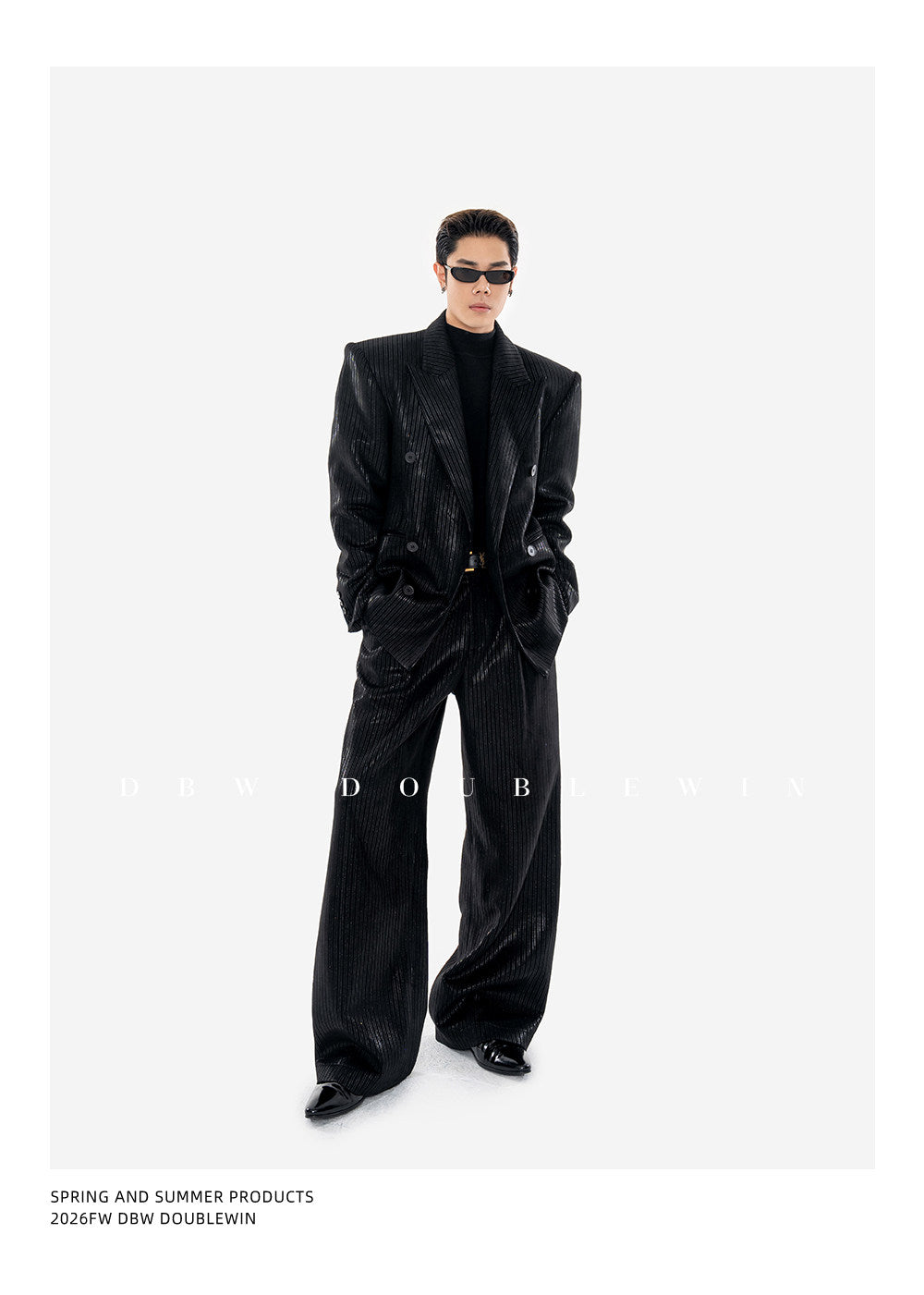 Suede and Velvet Striped Suit