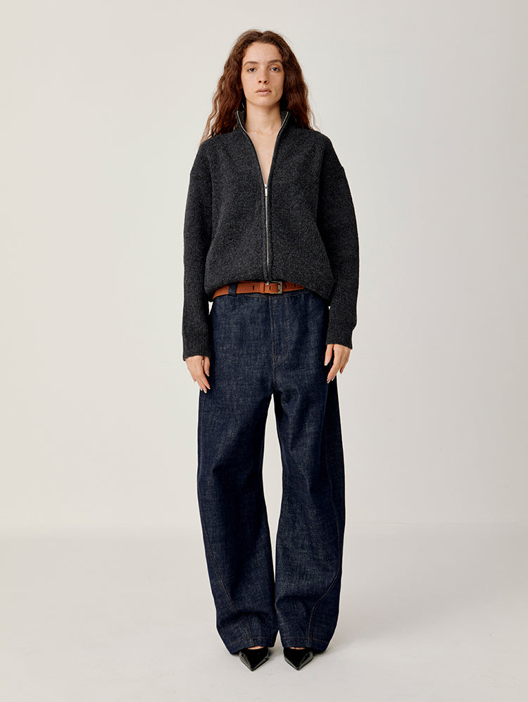 Double-Waist Loose Jeans