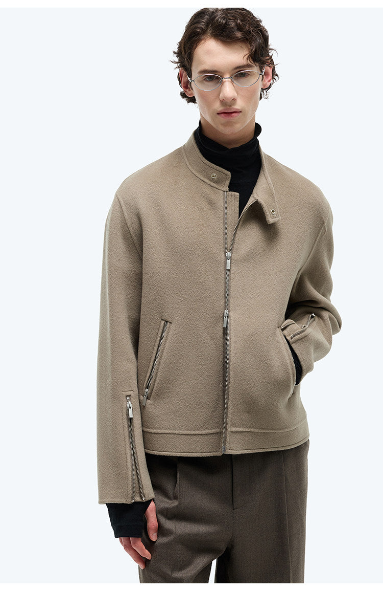 Double-Face Tweed Harrington Jacket