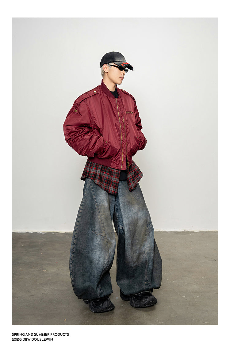 Heavy Contrast Fake Two-Piece Jacket