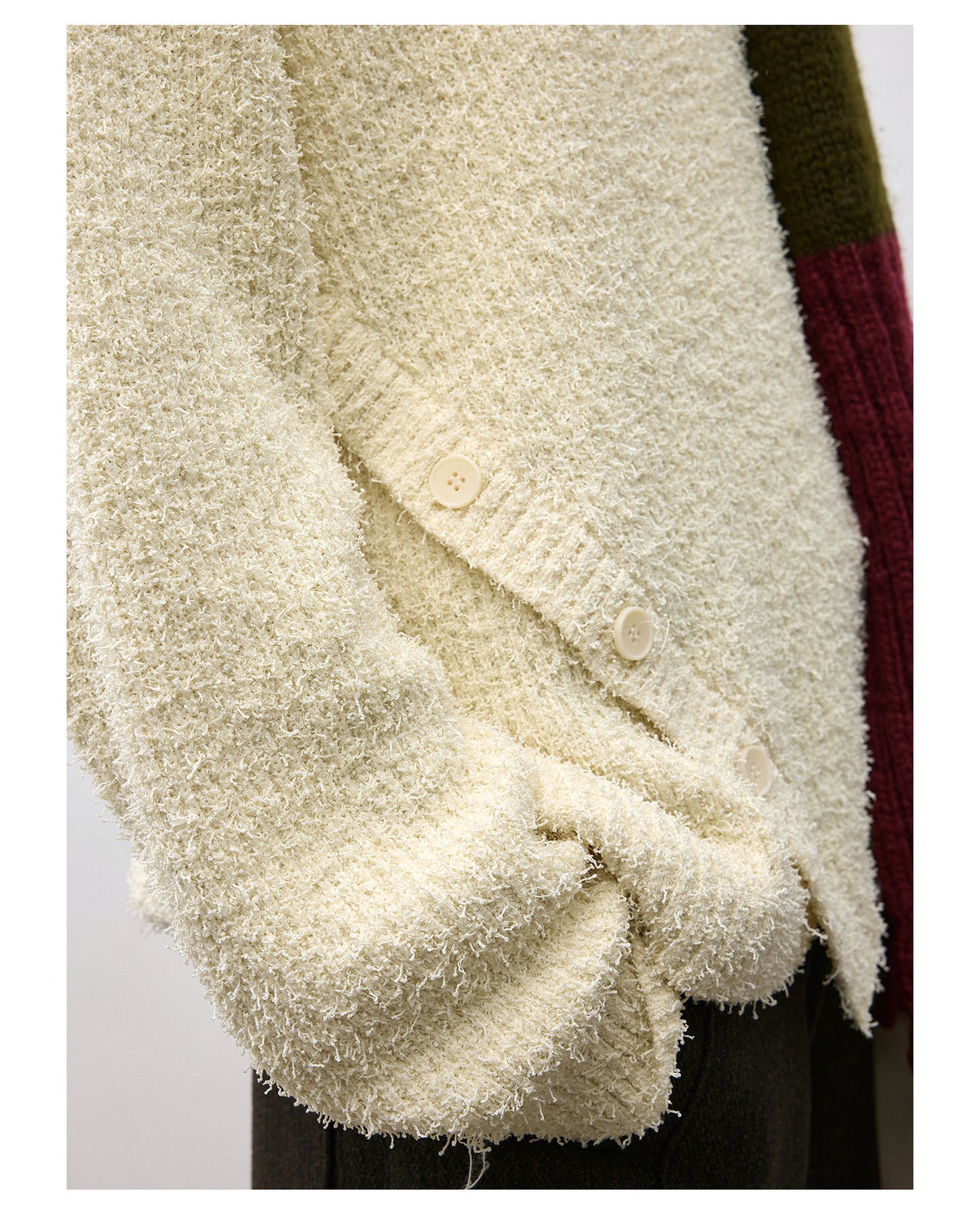 Asymmetrical bias-cut crewneck sweater