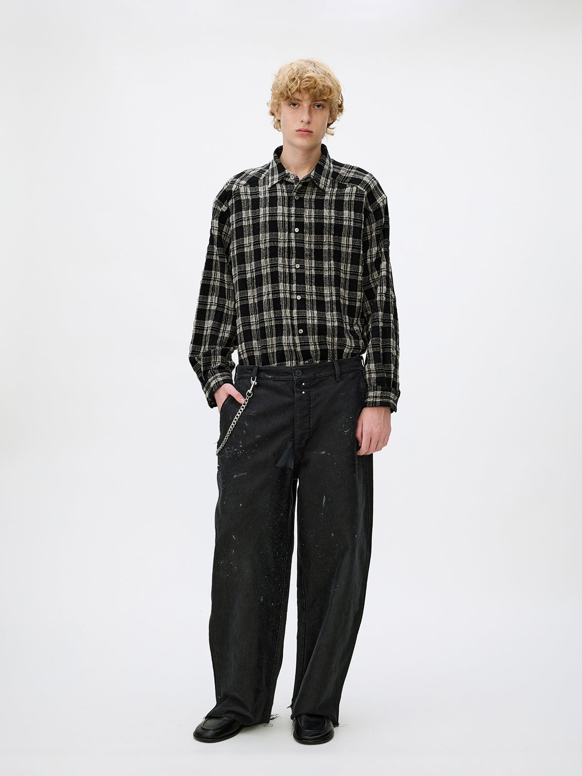 Heavy-Wash Finish Casual Pants