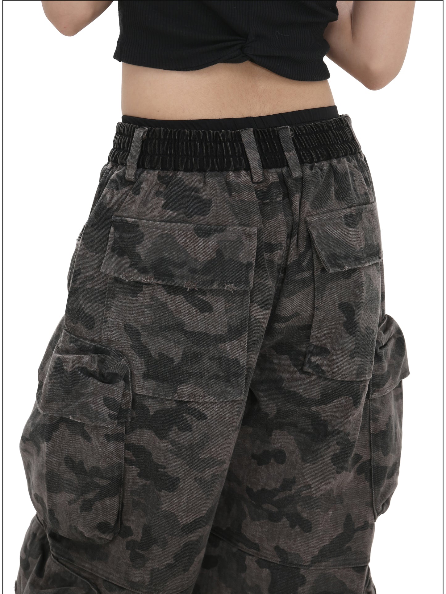 Retro wide-leg casual pants