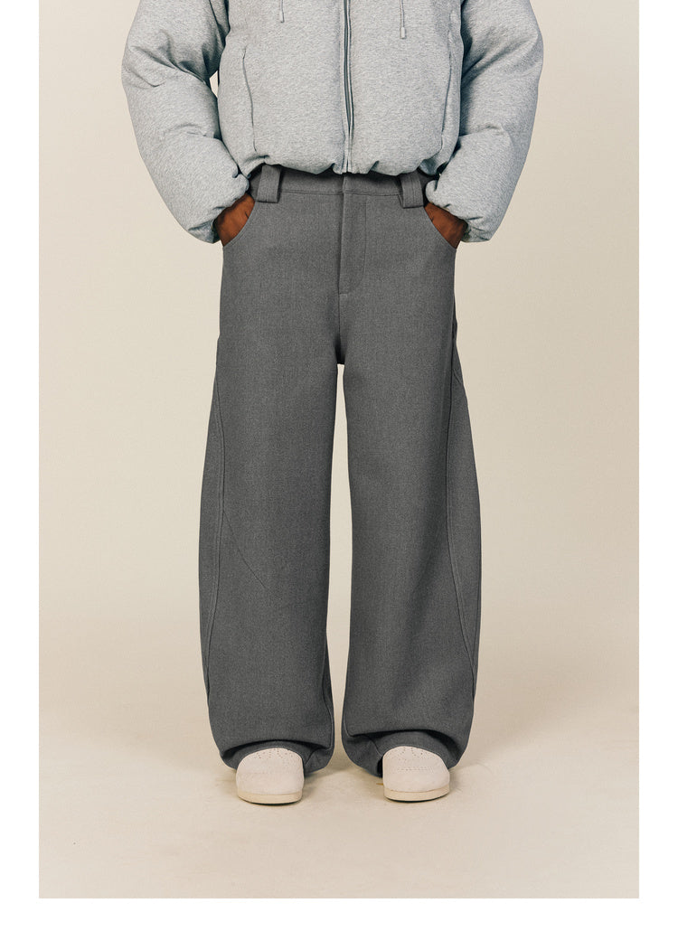 Loose-fitting wool pants