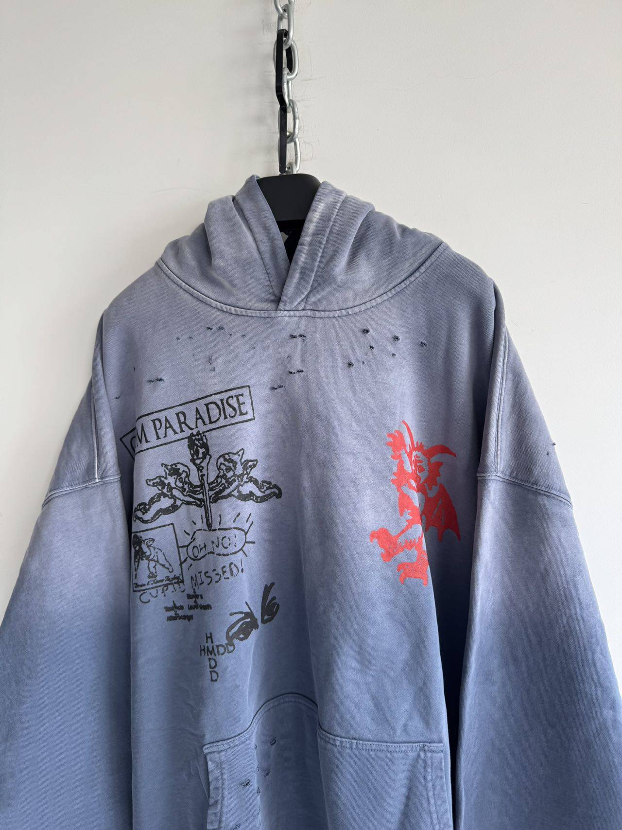 Spray-dyed Printed Hoodie