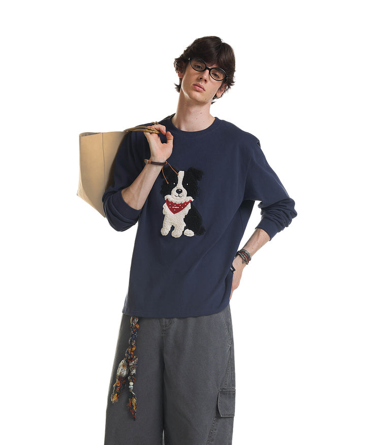 Appliqué embroidery T-shirt