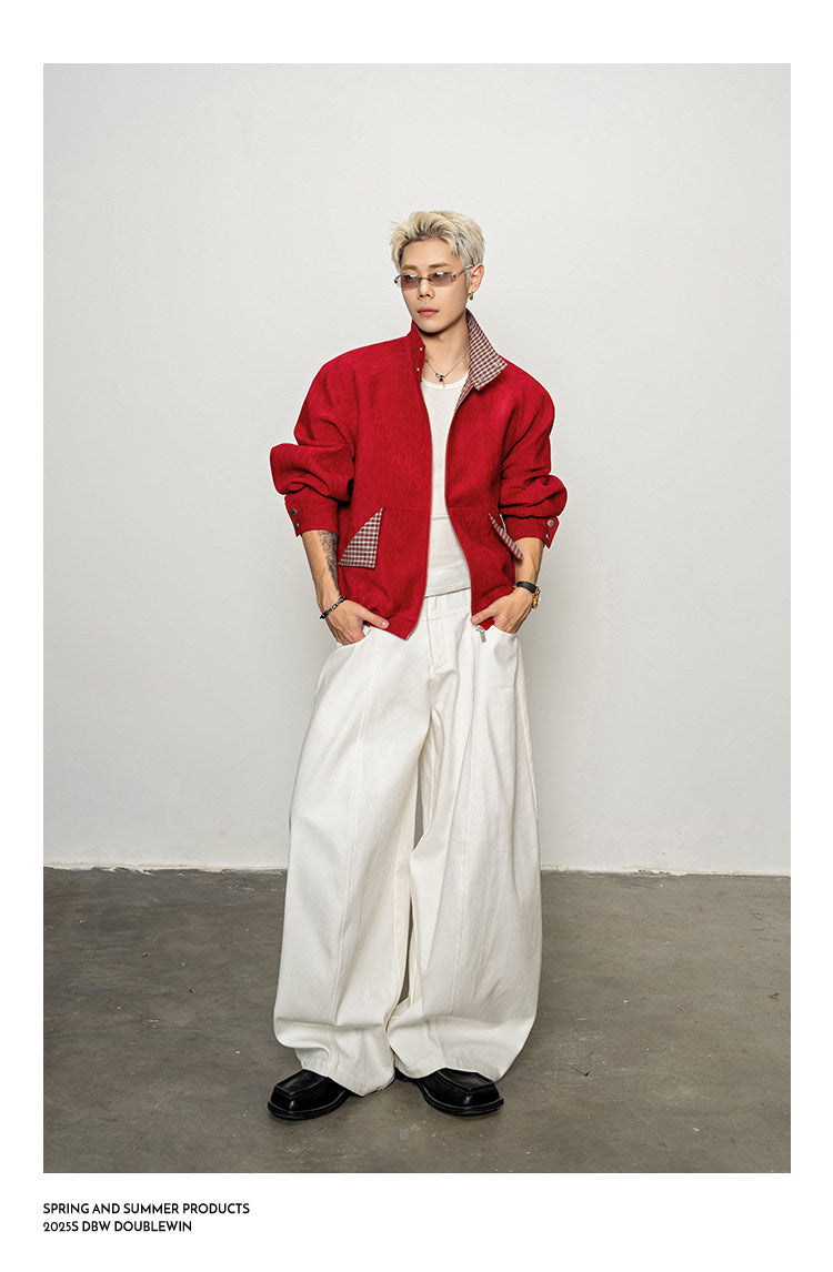 Color-block Check Pattern Jacket