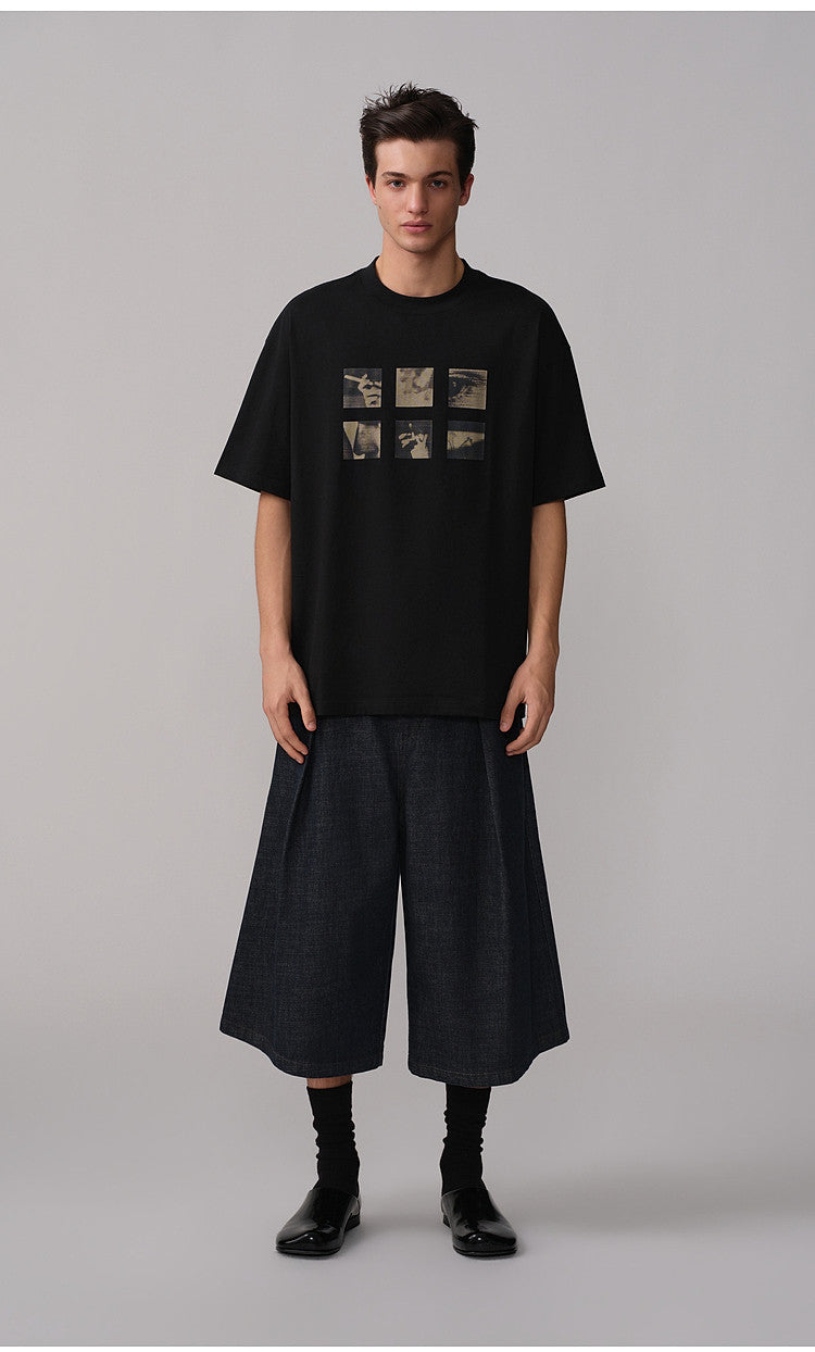 Silhouette Print Loose-Fit Casual T-Shirt