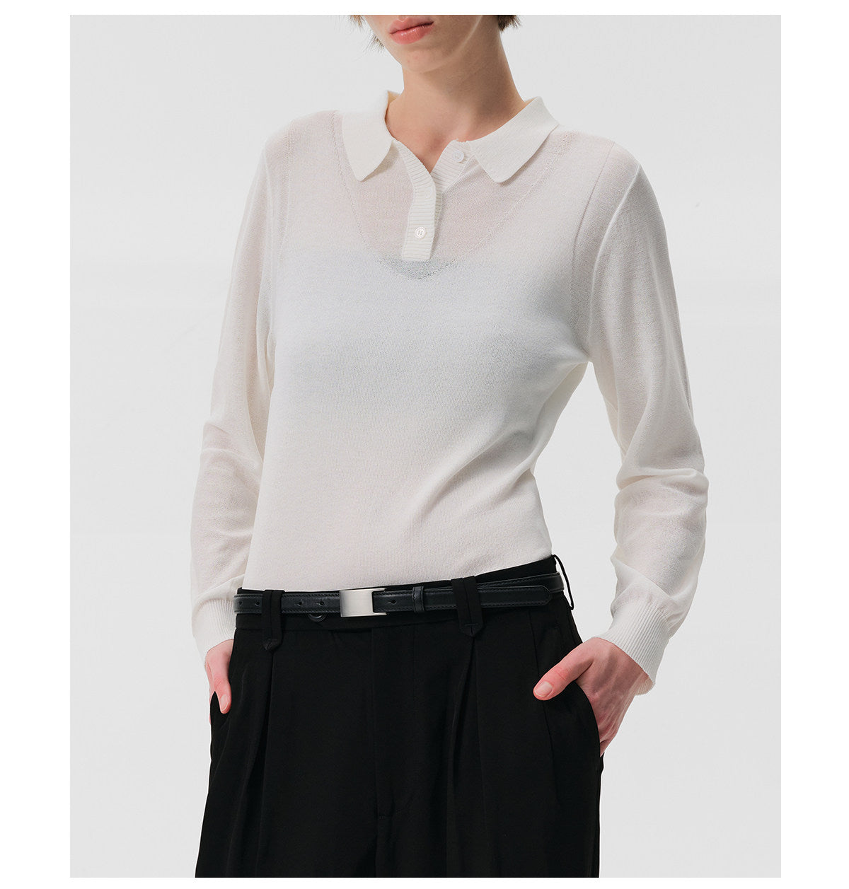 Slim-Fit Faux Two-Piece Polo Shirt