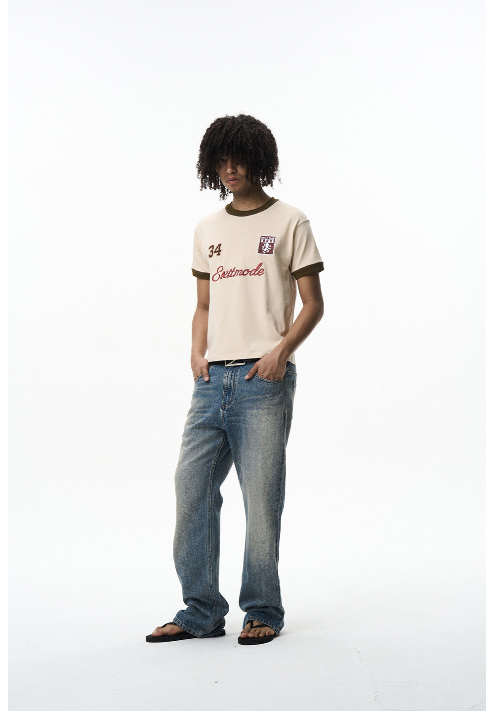 Vintage Embroidered Crew-Neck T-Shirt