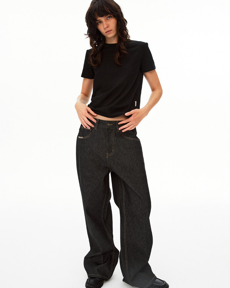 Premium Straight-Leg Raw Denim Pants